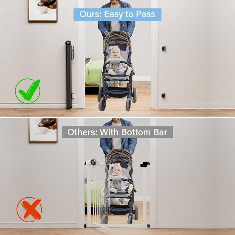 Retractable Baby and Pet Gate- No Drilling