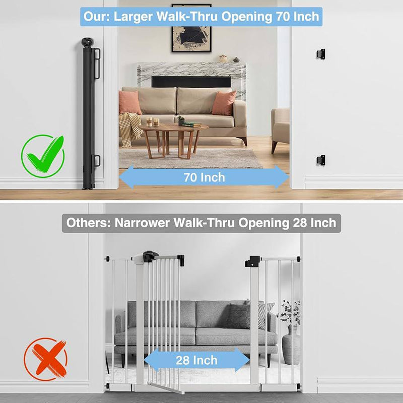 Retractable Baby and Pet Gate- No Drilling