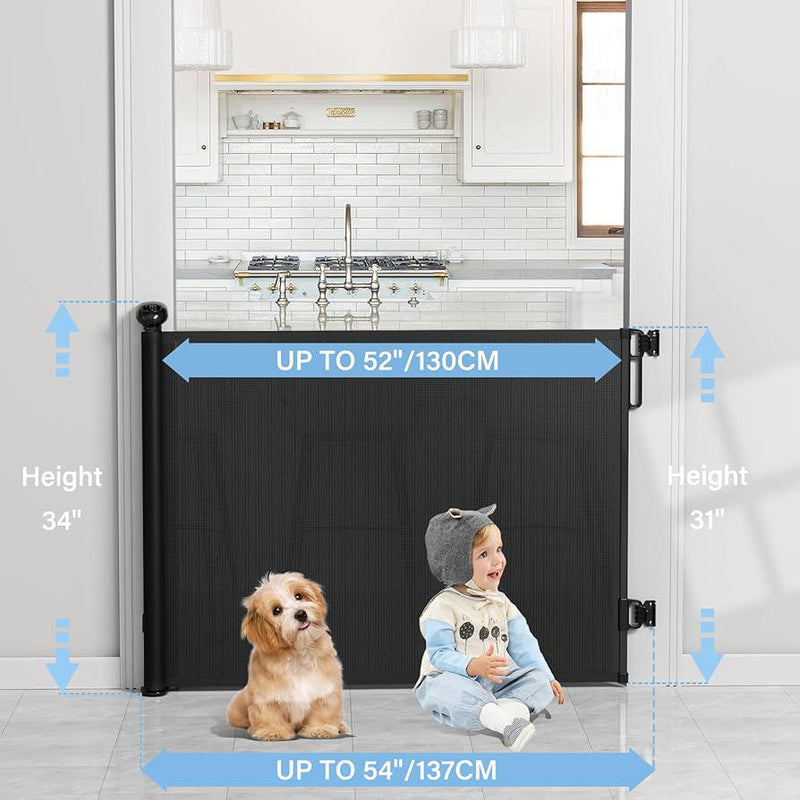 Retractable Baby and Pet Gate- No Drilling