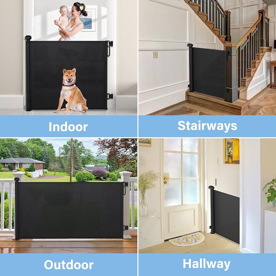 بوابة قابلة للسحب للأطفال والحيوانات الأليفة - بدون حفر