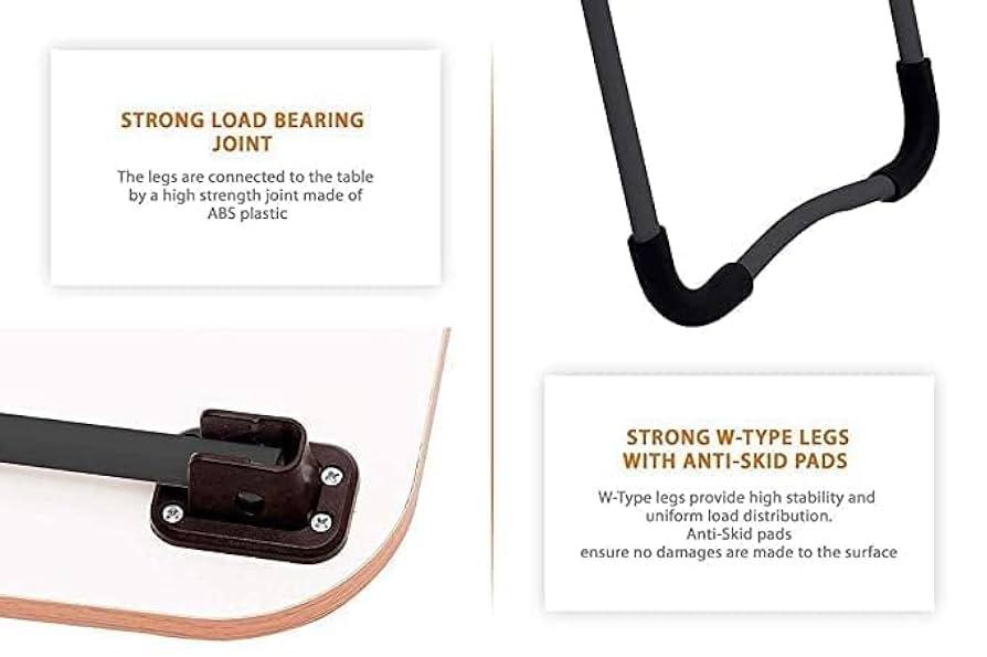 طاولة كمبيوتر محمول قابلة للطي مع حامل تثبيت وأرجل مانعة للانزلاق