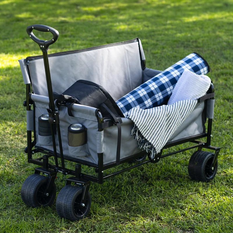 2-in-1 Foldable Chair Cart with pockets