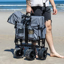 عربة كرسي قابلة للطي 2 في 1 مع جيوب