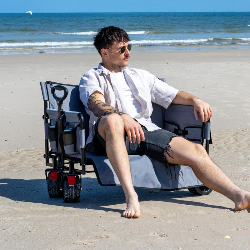 2-in-1 Foldable Chair Cart with pockets