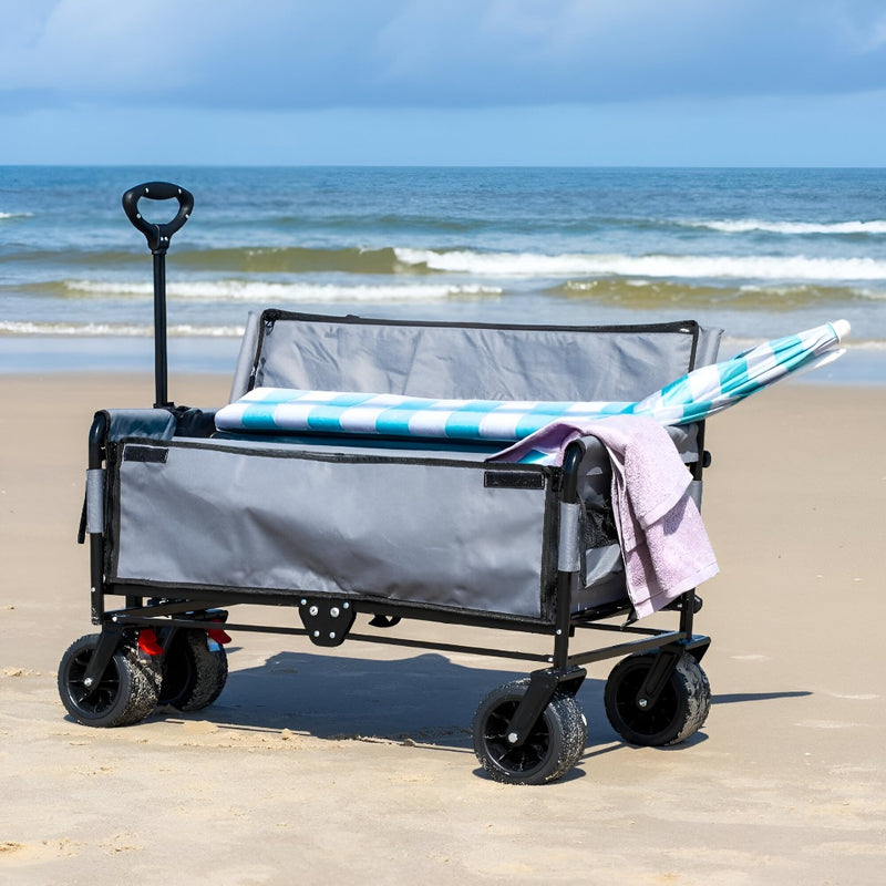 2-in-1 Foldable Chair Cart with pockets