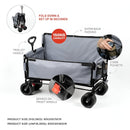 عربة كرسي قابلة للطي 2 في 1 مع جيوب