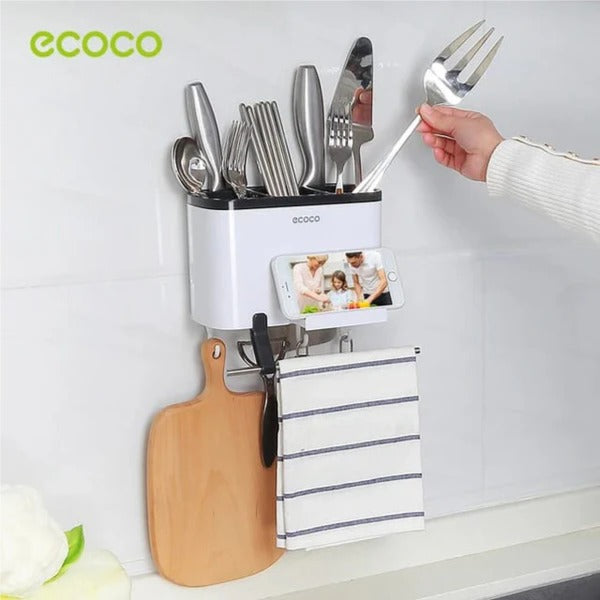 ECOCO Kitchen shelf with aluminum hook - Kitchen Tools Holder