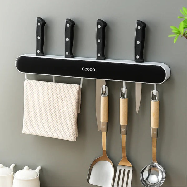 Ecoco Wall-Mounted Knife Holder- Kitchen Towel & Tools Holder