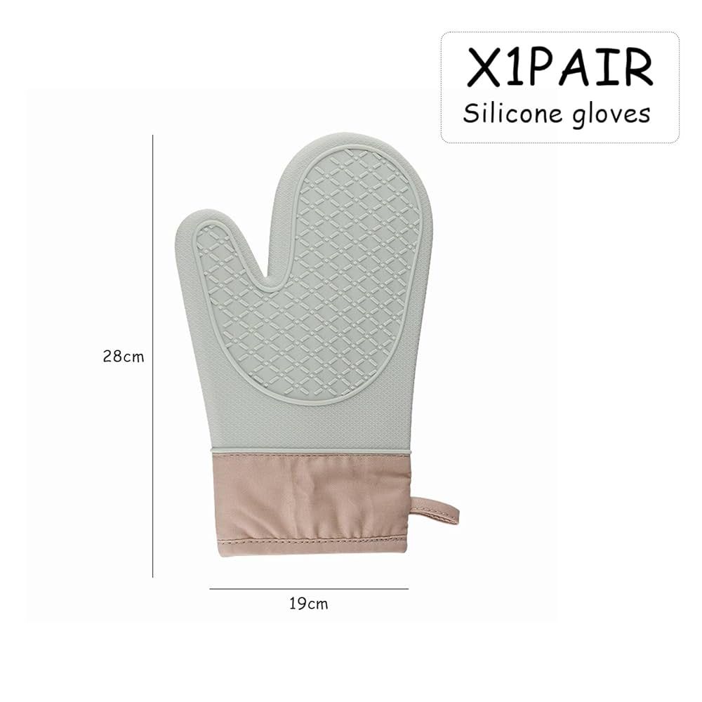 1 Pair Silicone Oven Gloves, Heat-Resistant Oven Gloves