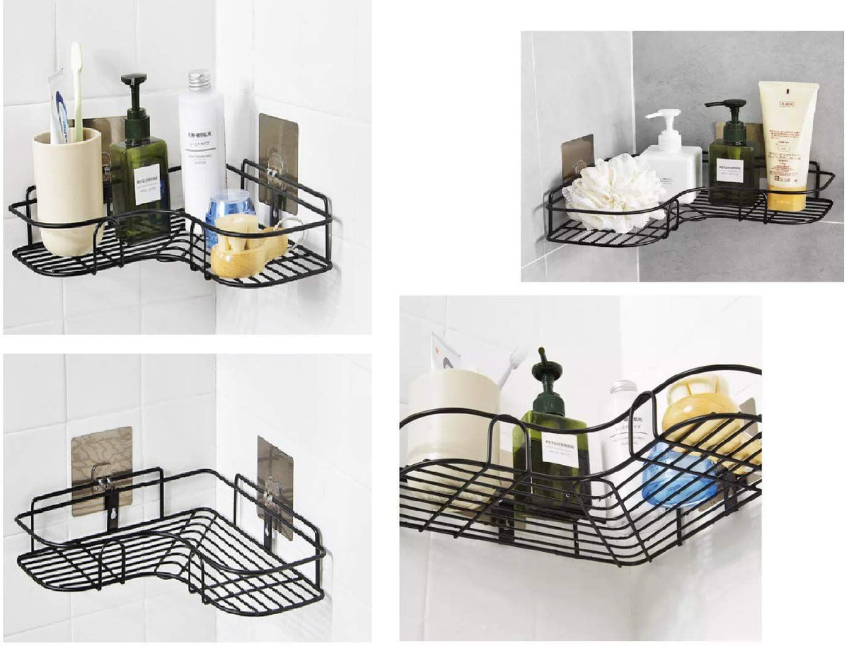 منظم رفوف زاوية الحمام من الفولاذ المقاوم للصدأ، رف تخزين معلق لمستلزمات الاستحمام 