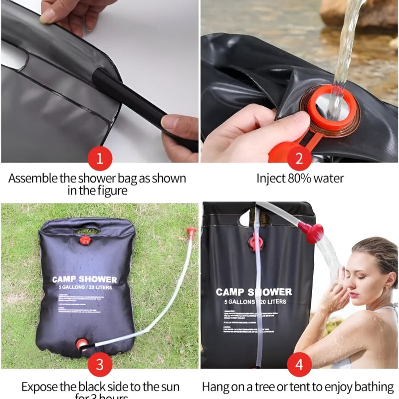 Portable Camp Shower5/10 Gallon Shower Bag for Summer Camping Outdoor Travel