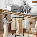 Clothing Rack with Wheels-Carbon Steel Collapsible Wadrobe