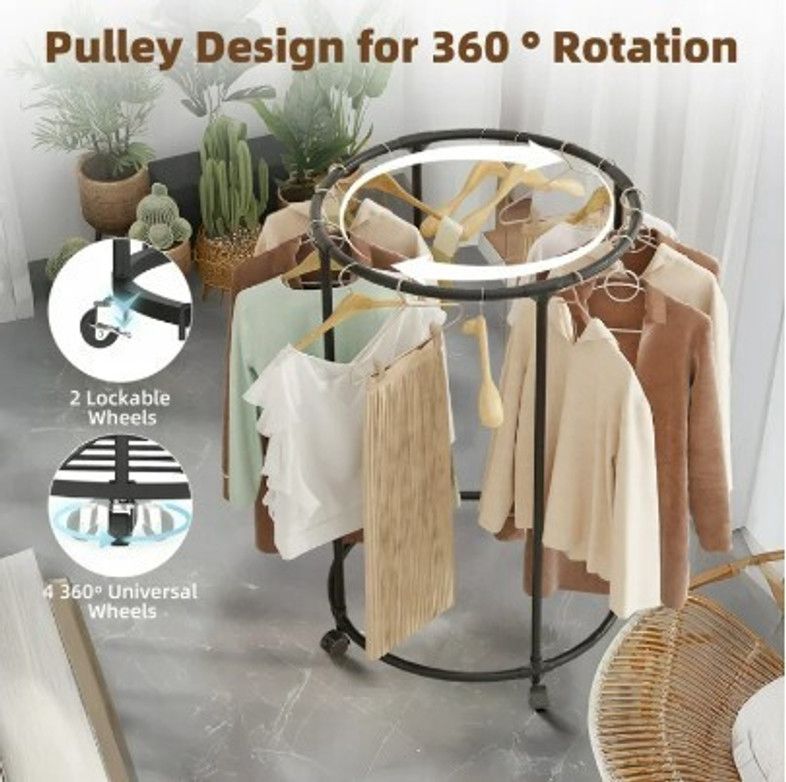 Clothing Rack with Wheels-Carbon Steel Collapsible Wadrobe