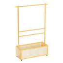 Multi-Functional Clothing Organizer with Rattan Storage Bin