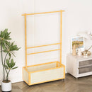 Multi-Functional Clothing Organizer with Rattan Storage Bin