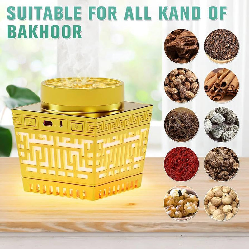 Type C Electric Oud Burner Digital Quran Player for Home Office and Car | Bakhoor BoSidin Incense Burner Quran speaker with led light