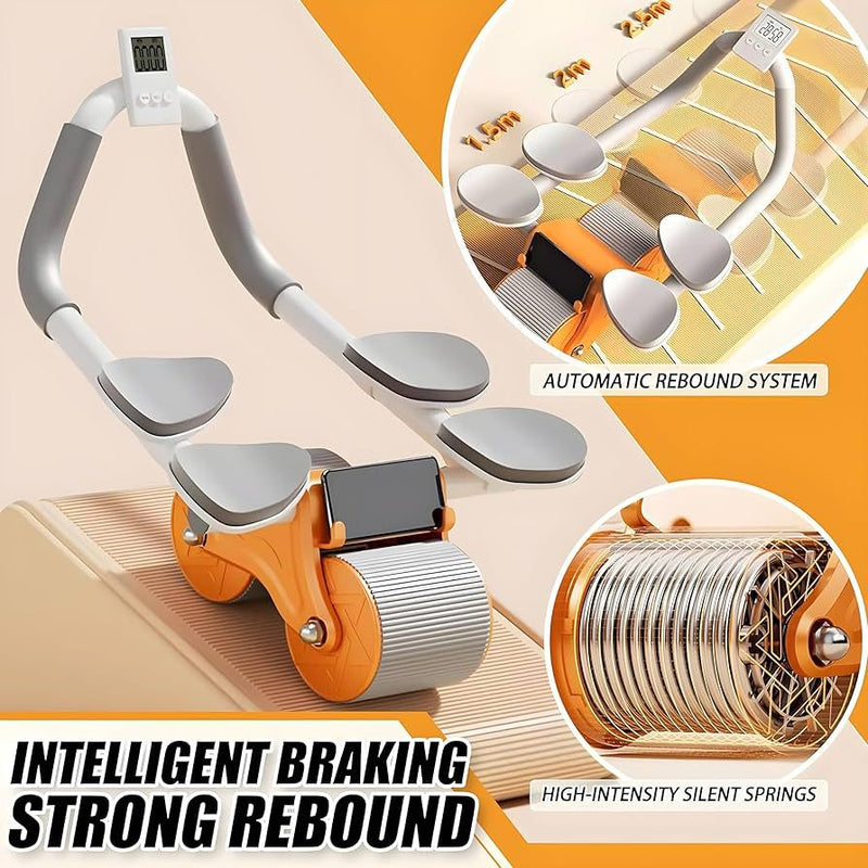 utomatic Rebound Exercise Abdominal Roller with 4 Elbow Supports, Timer and Knee Pad