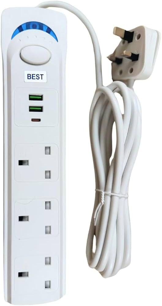 Extension Cord 3M With USB Power Surge Protection- 3 Outlets