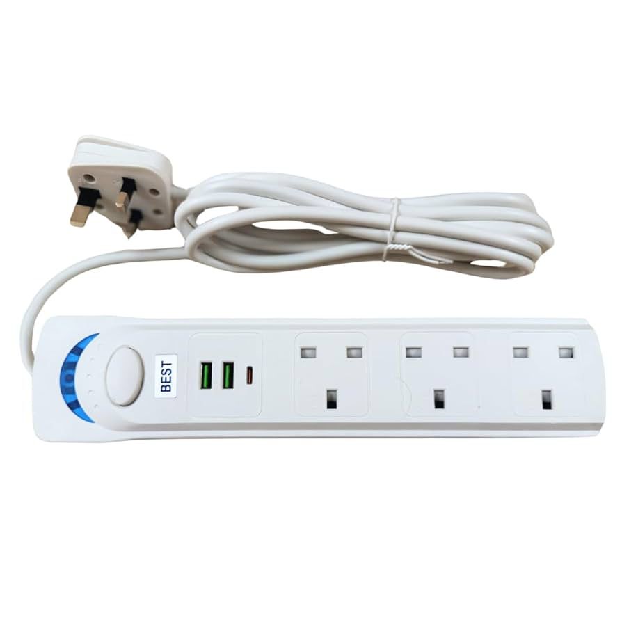 Extension Cord 3M With USB Power Surge Protection- 3 Outlets