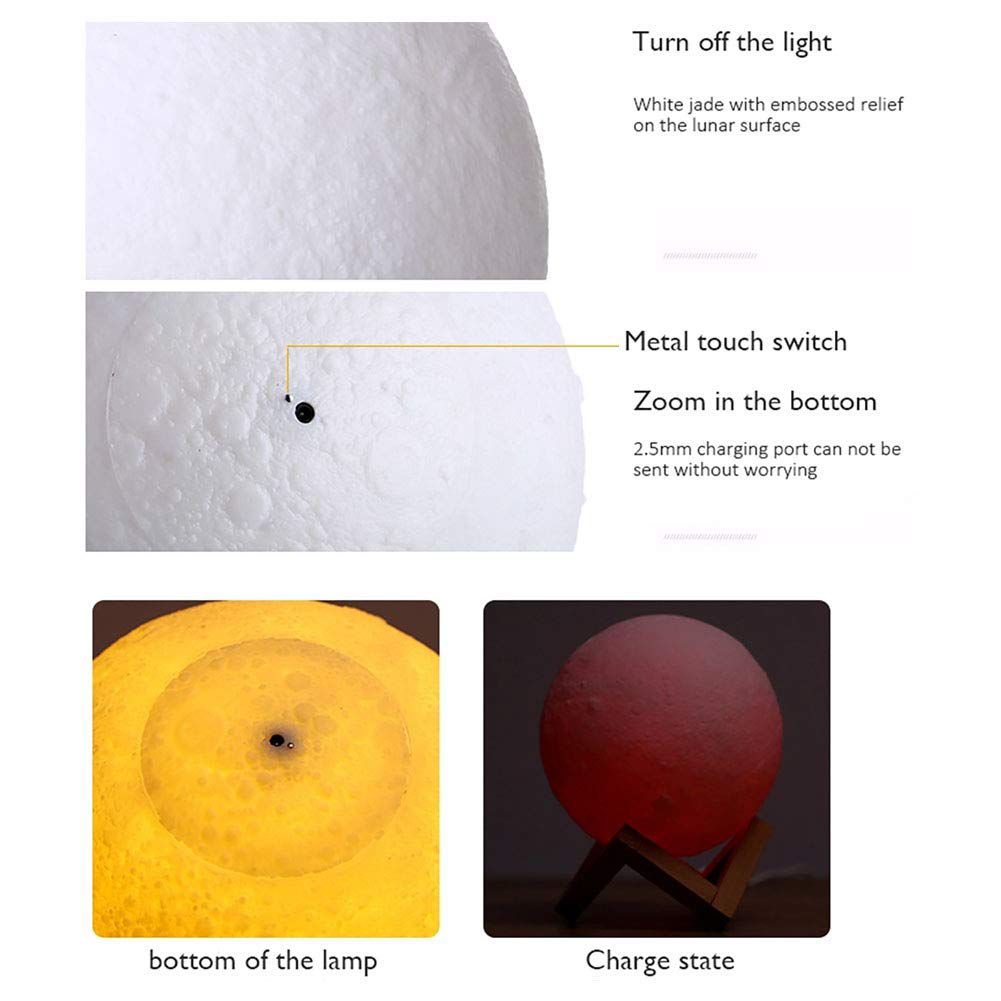 4 in 1 Quran Moon Lights 3D Print Lamp 7 Colors LED