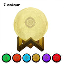 4 in 1 Quran Moon Lights 3D Print Lamp 7 Colors LED