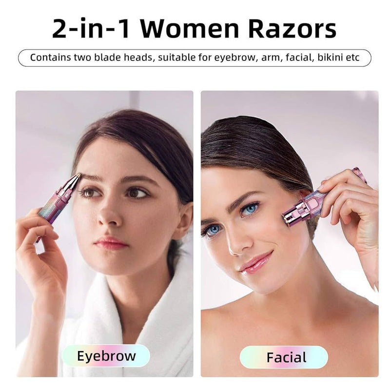 Rechargable 2 in 1 Eyebrow Trimmer and Face Shavers for Women