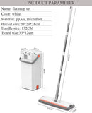 Flat Mop with Microfiber Pads – Hand-Free Squeeze Mop – 360° Rotating Head – Extendable Stainless Steel Handle