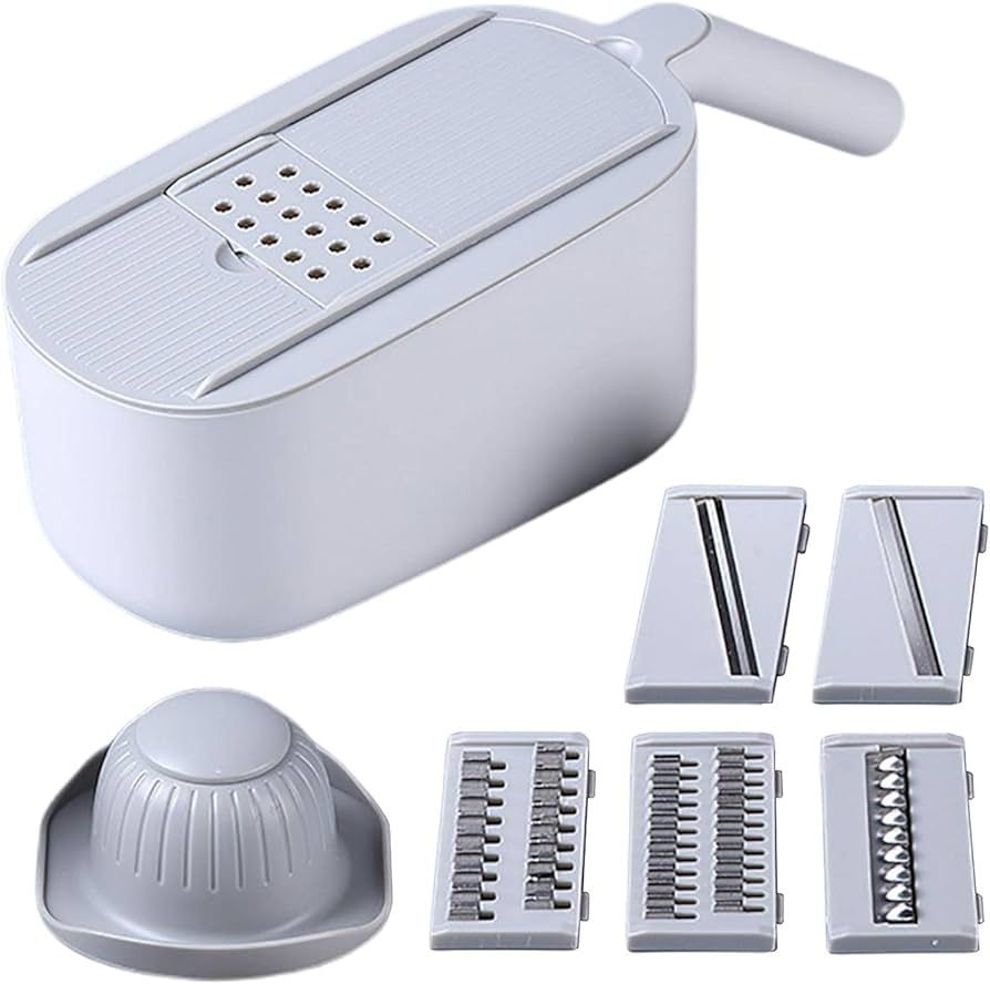 Multifunction Vegetable Chopper Slicer Drainage Basket Kitchen Tool Gray