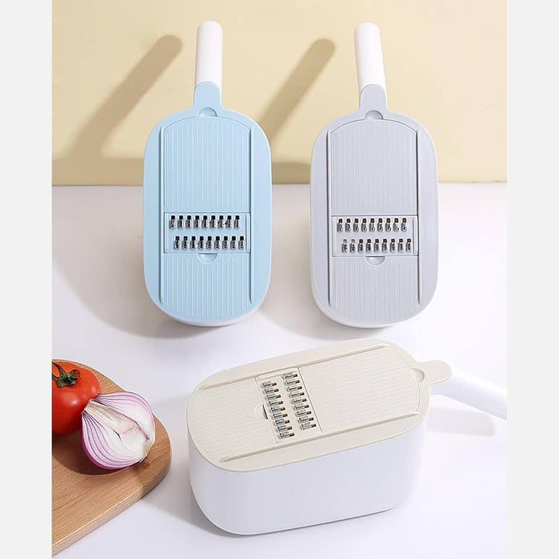 Multifunction Vegetable Chopper Slicer Drainage Basket Kitchen Tool Gray