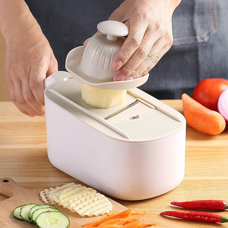 Multifunction Vegetable Chopper Slicer Drainage Basket Kitchen Tool Gray
