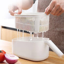 Multifunction Vegetable Chopper Slicer Drainage Basket Kitchen Tool Gray
