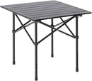 Multipurpose Folding Camping Table with Roll-up Tabletop | Compact & Portable | Best for Hiking, Picnic, Garden, BBQ & Outdoor Use (Black, Medium)