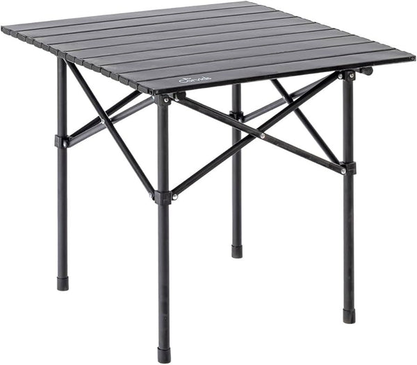 Multipurpose Folding Camping Table with Roll-up Tabletop | Compact & Portable | Best for Hiking, Picnic, Garden, BBQ & Outdoor Use (Black, Medium)