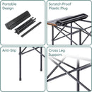 Multipurpose Folding Camping Table with Roll-up Tabletop | Compact & Portable | Best for Hiking, Picnic, Garden, BBQ & Outdoor Use (Black, Medium)