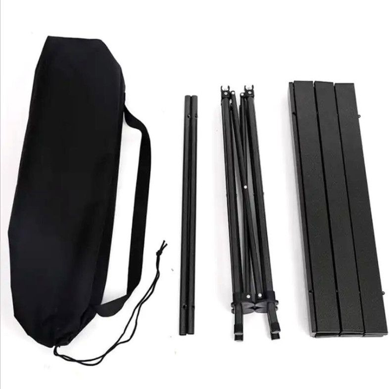 Multipurpose Folding Camping Table with Roll-up Tabletop | Compact & Portable | Best for Hiking, Picnic, Garden, BBQ & Outdoor Use (Black, Medium)