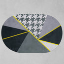 Classic houndstooth  Oval Shape Door Mat