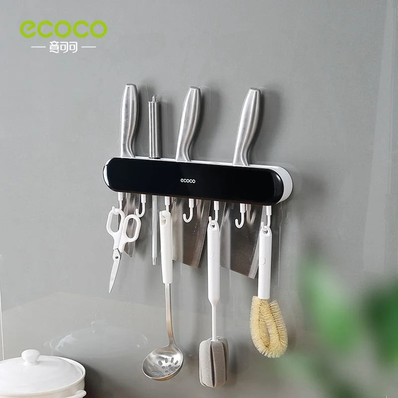 Ecoco Wall-Mounted Knife Holder- Kitchen Towel & Tools Holder