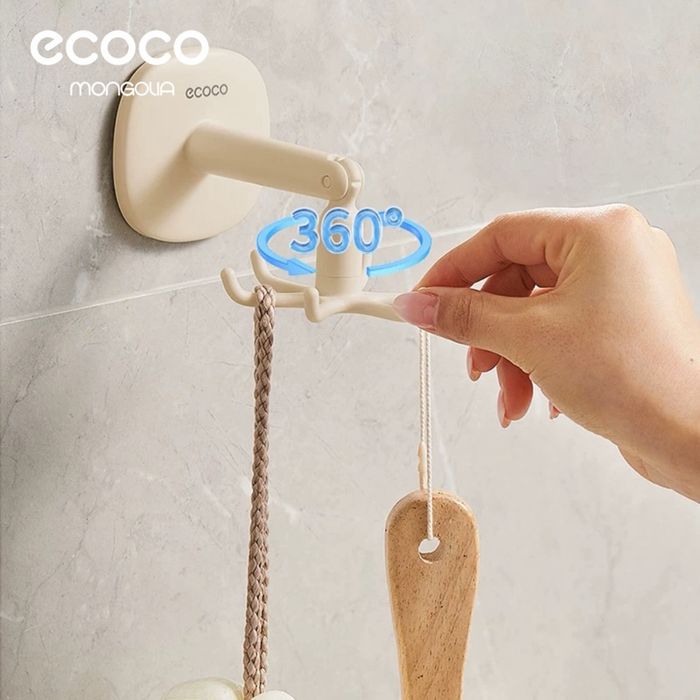 حاملة عصا حائط مزودة بـ 6 خطافات، تدور 360 درجة