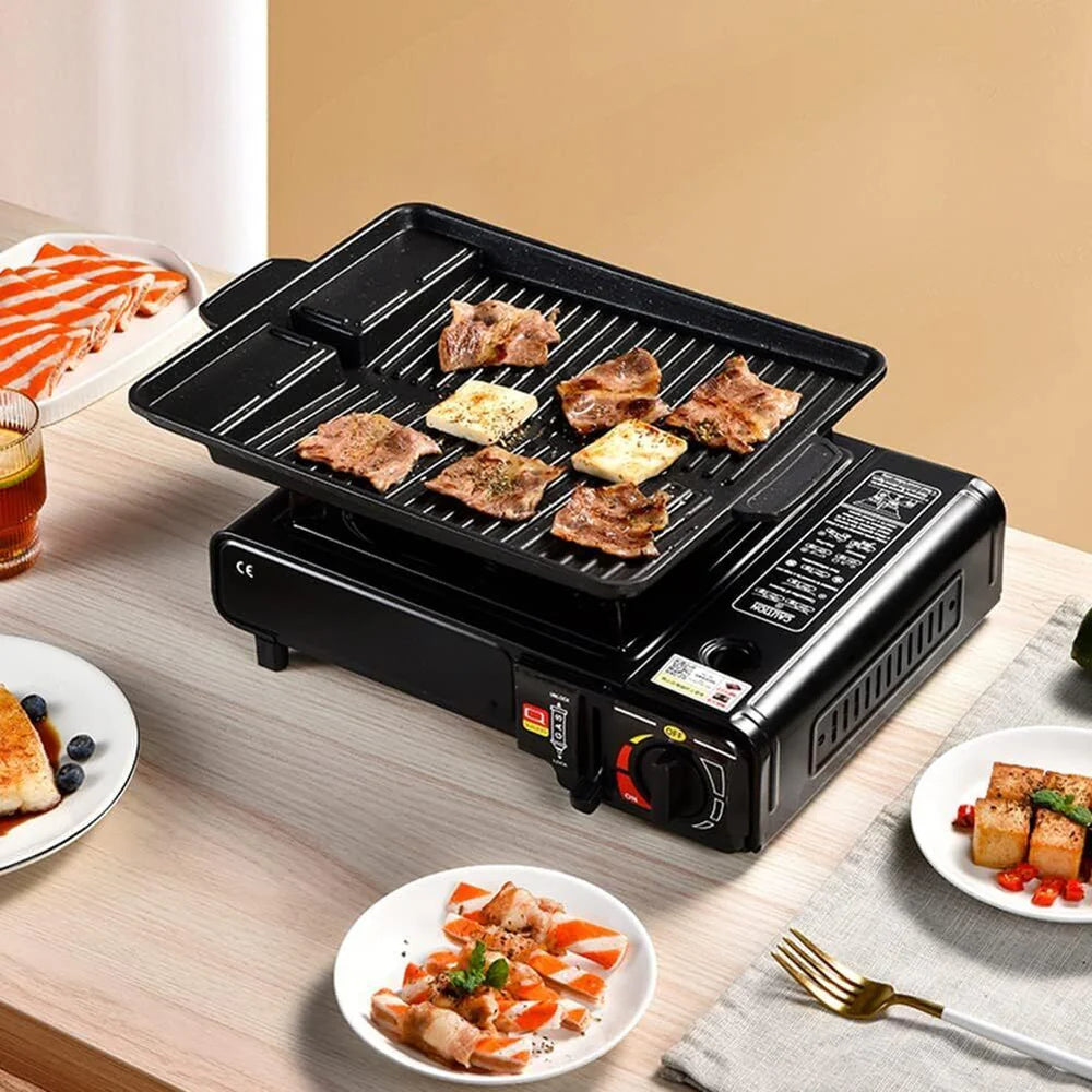 موقد غاز محمول مع حقيبة حمل للتخييم والمشي لمسافات طويلة والنزهات في الهواء الطلق